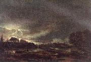 NEER, Aert van der Small Town at Dusk ag oil painting artist